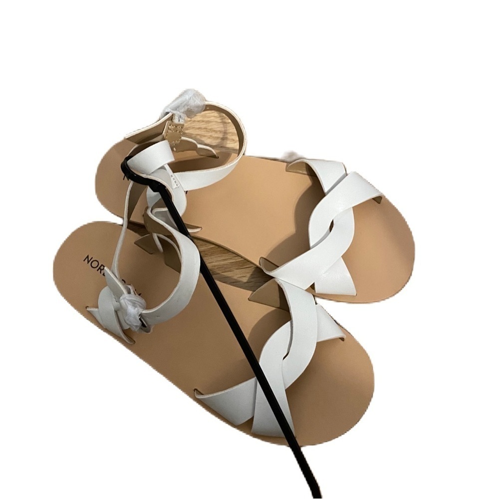 Nordstrom Braided White Sandals NEW Sz 12 Girls Open Toe